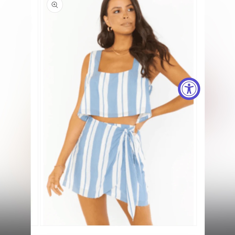 NWT Show Me Your MuMu Blue and White Stripe Set